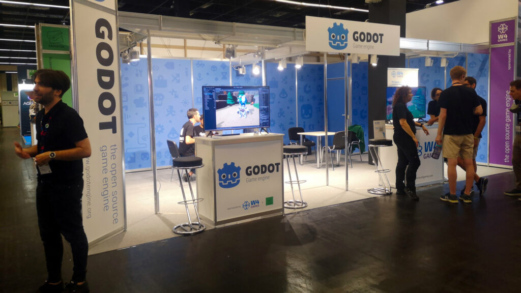 booth of Godot Engine/W4 Games at gamescom 2023 in Cologne